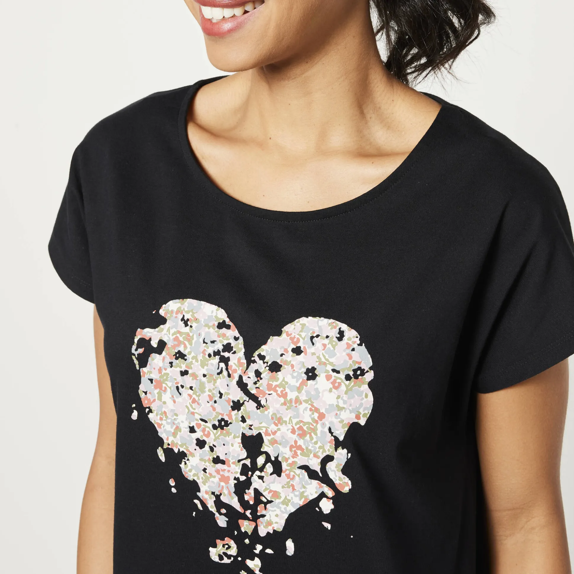Tuniek met ronde hals en geplaatste print