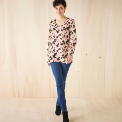 Tuniek met tweekleurige print, crêpe