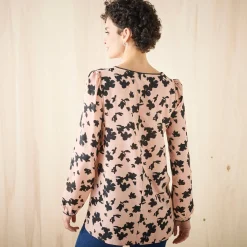 Tuniek met tweekleurige print, crêpe