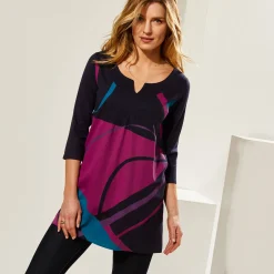 Tuniek met V-hals en grafische print
