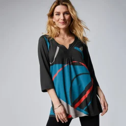 Tuniek met V-hals en grafische print