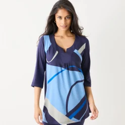 Tuniek met V-hals en grafische print