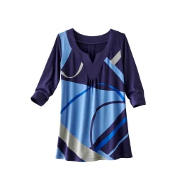 Tuniek met V-hals en grafische print