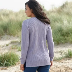 Tuniektrui met V-hals in patenttricot