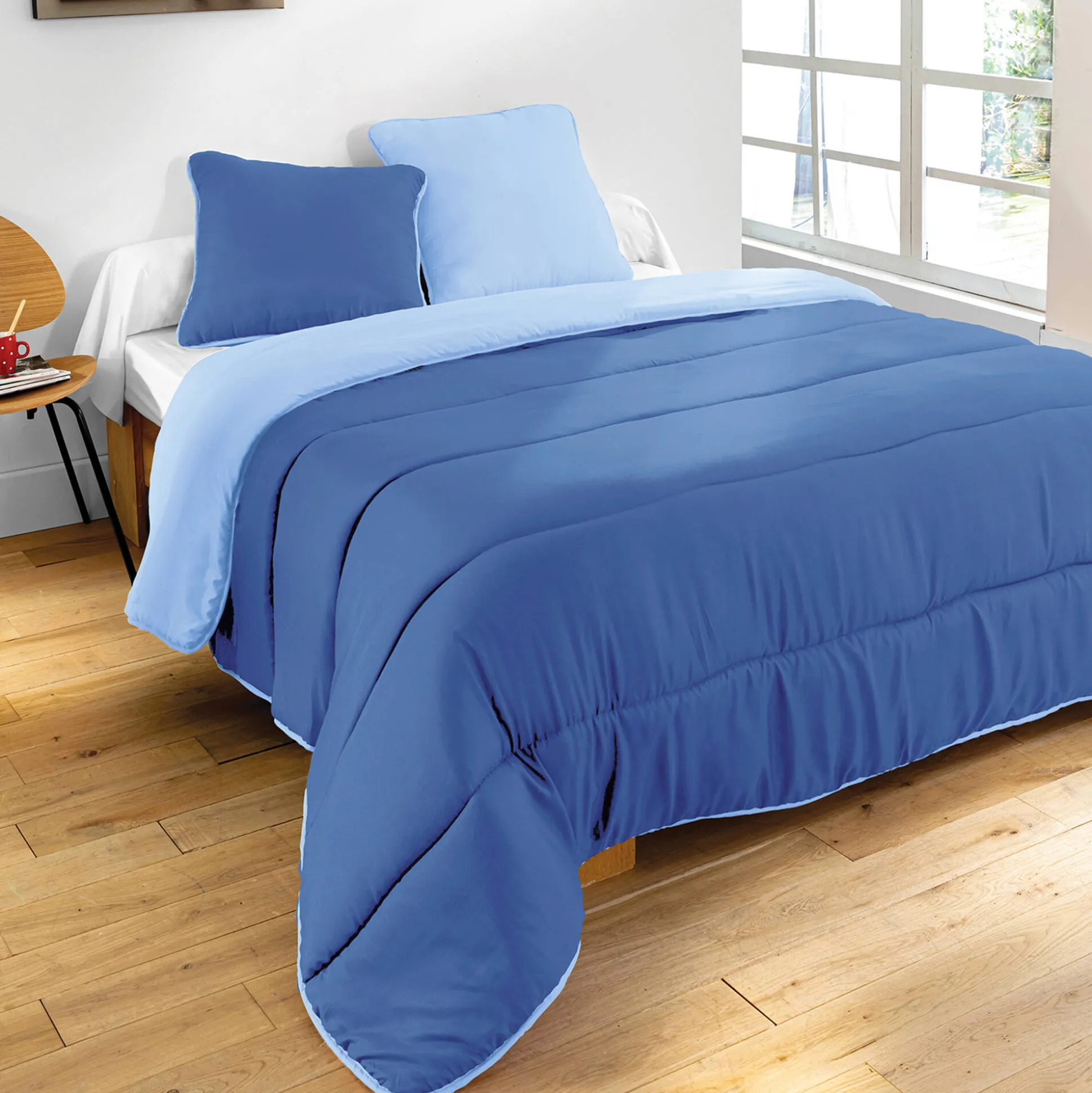 Tweekleurig dekbed in microvezel 500 g/m2
