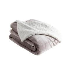 Tweekleurig deken in fleece en sherpa