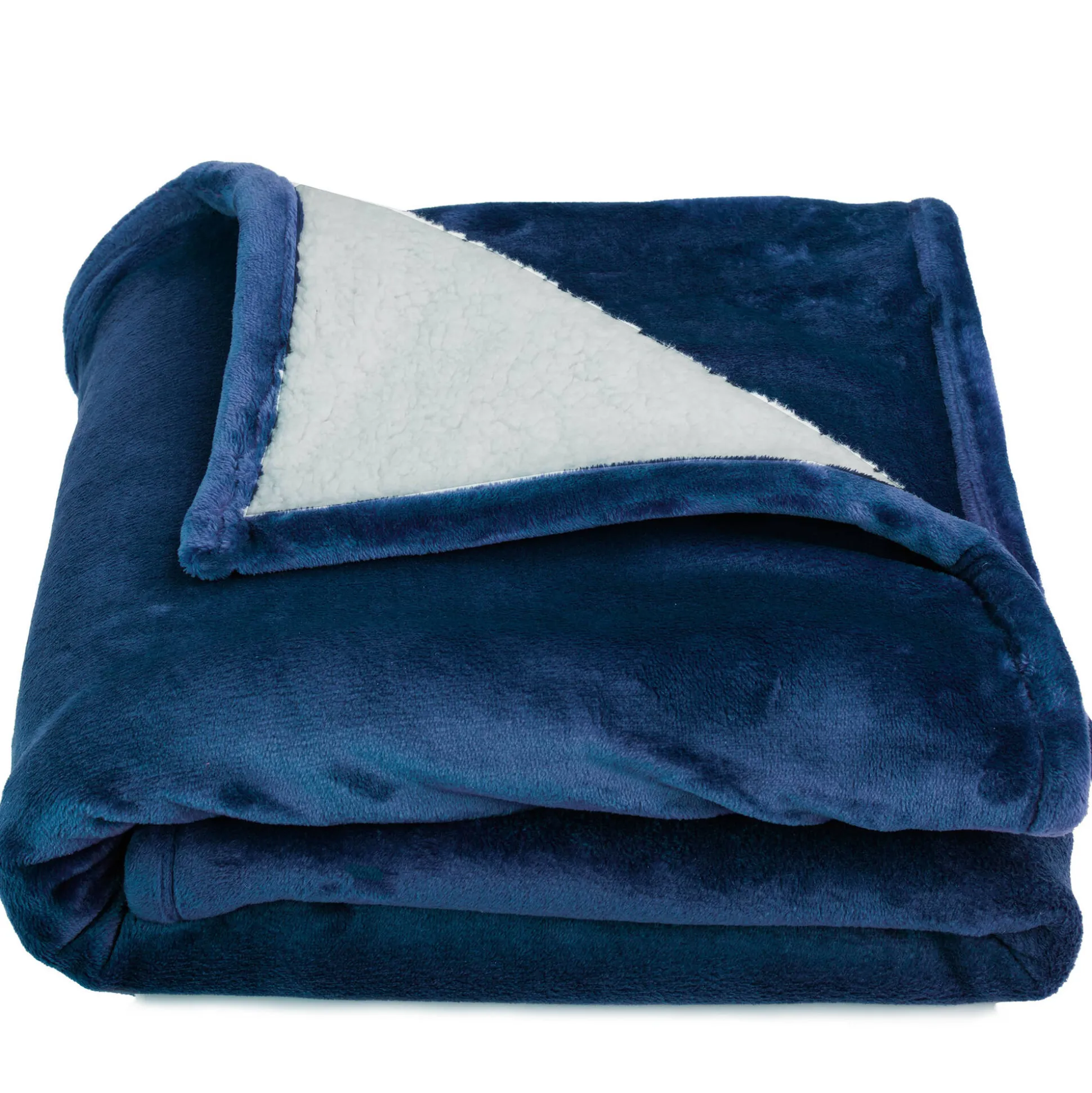 Tweekleurig deken in fleece en sherpa