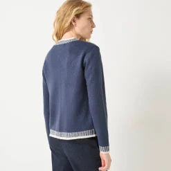 Tweekleurige cardigan, ronde hals
