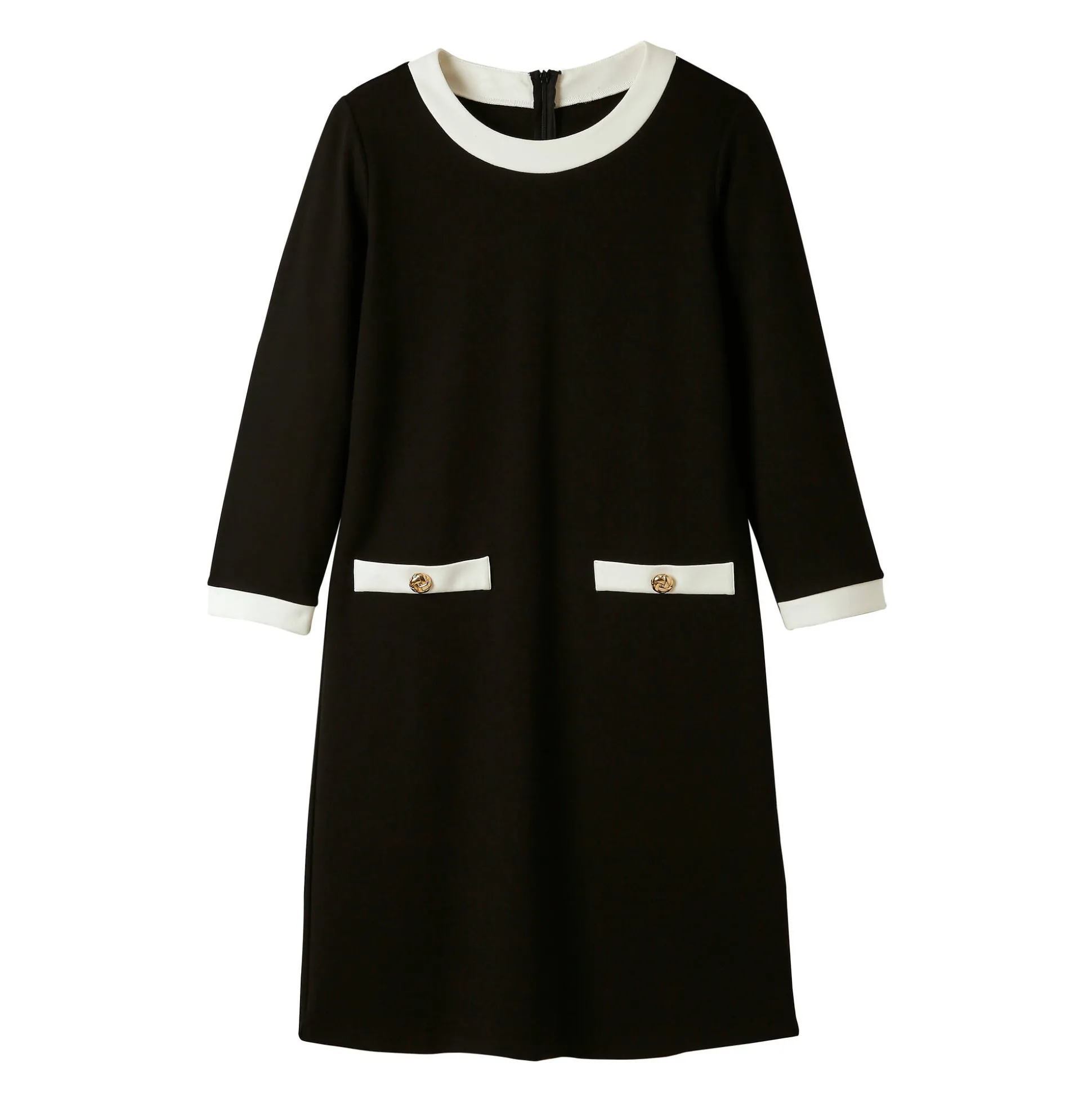 Tweekleurige jurk, milanotricot