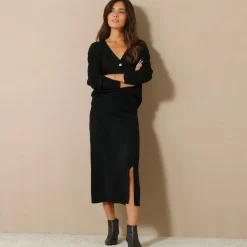Uitlopende rok in midimodel, tricot