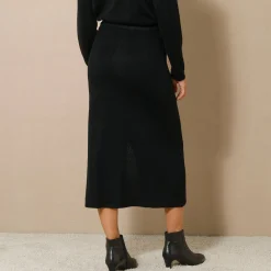 Uitlopende rok in midimodel, tricot