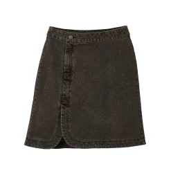 Uitlopende rok in wikkelstijl, jeans