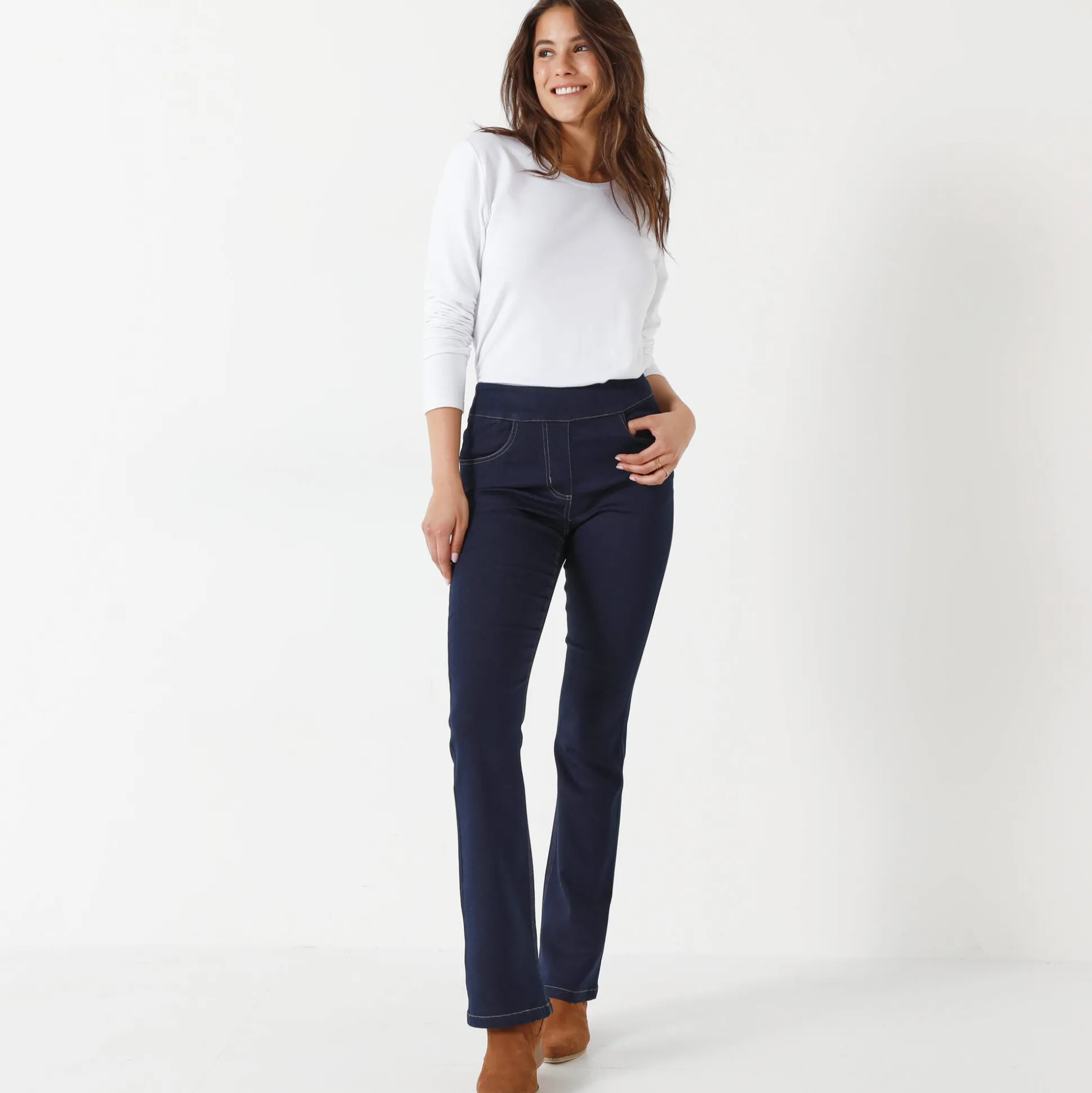 Ultracomfortabele bootcut jeans, kleine lengte