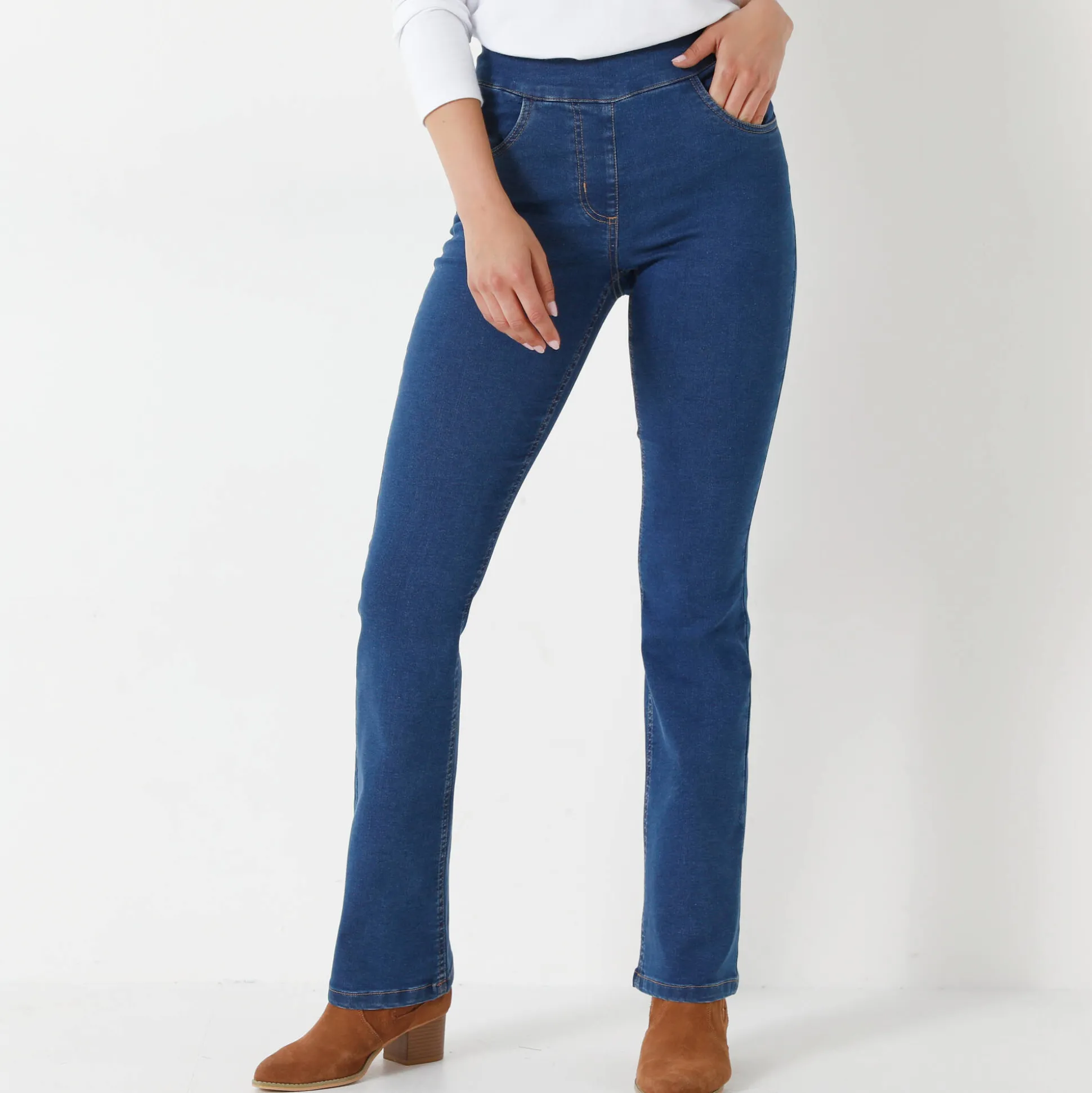 Ultracomfortabele bootcut jeans, kleine lengte