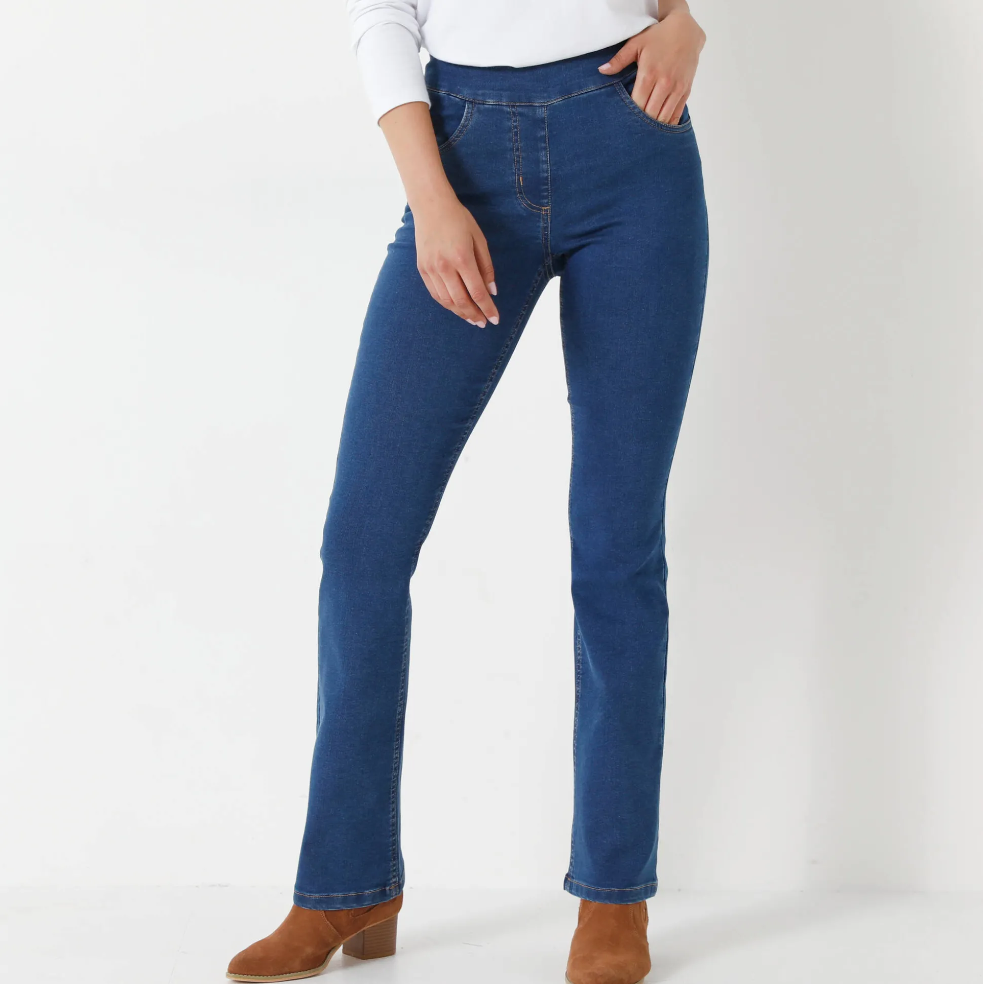 Ultracomfortabele bootcut jeans, grote lengte