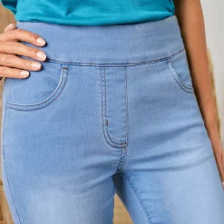 Ultrarekbare nauwsluitende jegging, tricot met jeansaspect