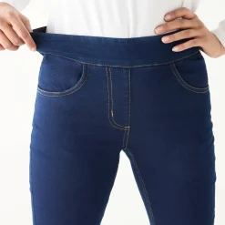 Ultrarekbare rechte jegging, tricot met jeanseffect