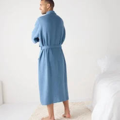 Uniseks badjas met sjaalkraag in tetrastof Colombine®, personaliseerbaar