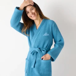 Uniseks badjas voor volwassenen in bijenraattricot 280 g/m2, personaliseerbaar