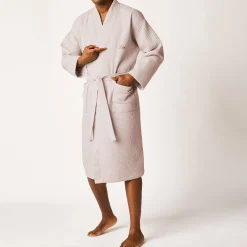 Uniseks badjas voor volwassenen in bijenraattricot 280 g/m2, personaliseerbaar