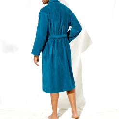 Unisex badjas voor volwassenen, veloursbadstof met sjaalkraag
