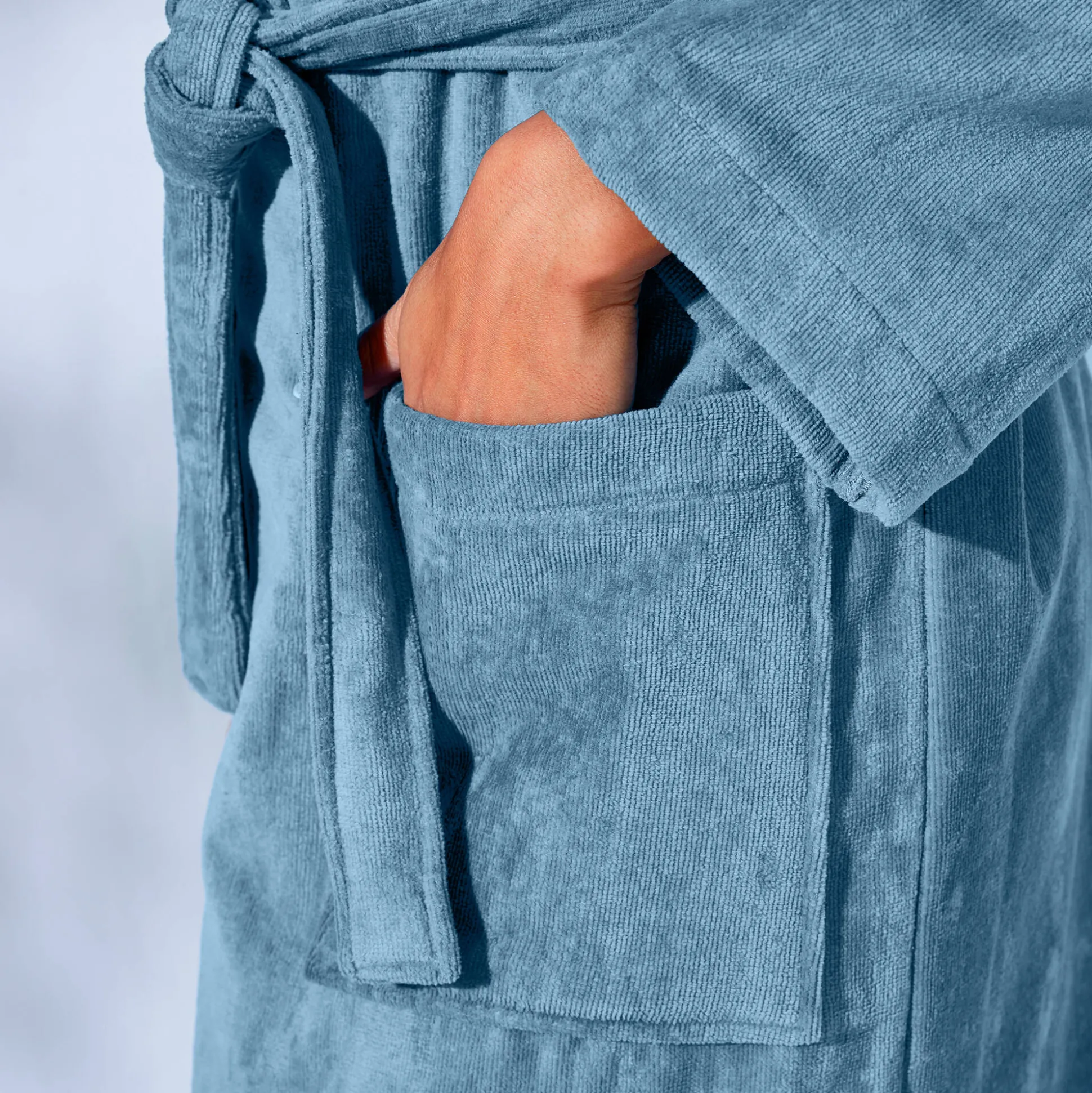Unisex badjas voor volwassenen, veloursbadstof met sjaalkraag