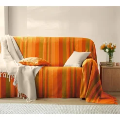 Veelkleurig artisanaal geweven sprei of plaid