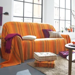 Veelkleurig artisanaal geweven sprei of plaid