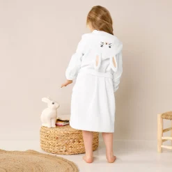 Vermommingsbadjas voor kinderen, konijnmotief en kap, personaliseerbaar