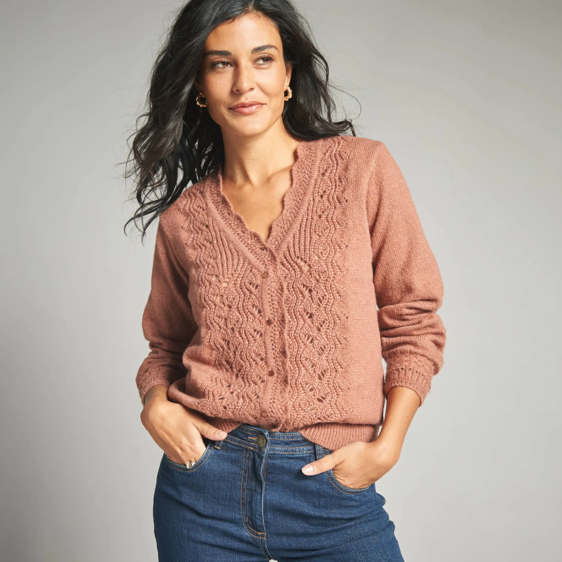 Vest in ajourtricot