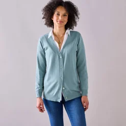 Vest in lamswol met V-hals en knoopsluiting