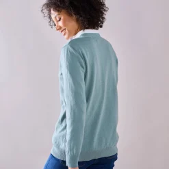 Vest in lamswol met V-hals en knoopsluiting