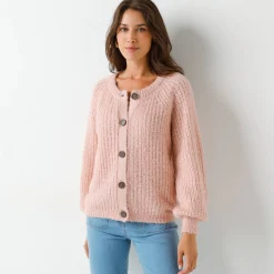 Vest in patenttricot met glansdraad