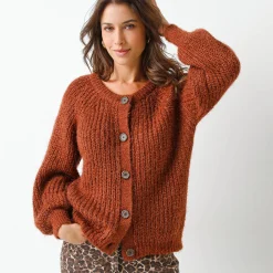 Vest in patenttricot met glansdraad