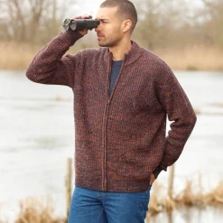 Vest in patenttricot met rits, 30% wol