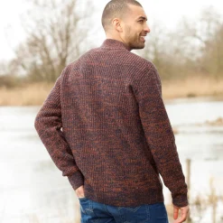 Vest in patenttricot met rits, 30% wol