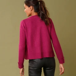 Vest in tricot met goudkleurige knopen