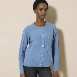 Vest in tricot met streepeffect
