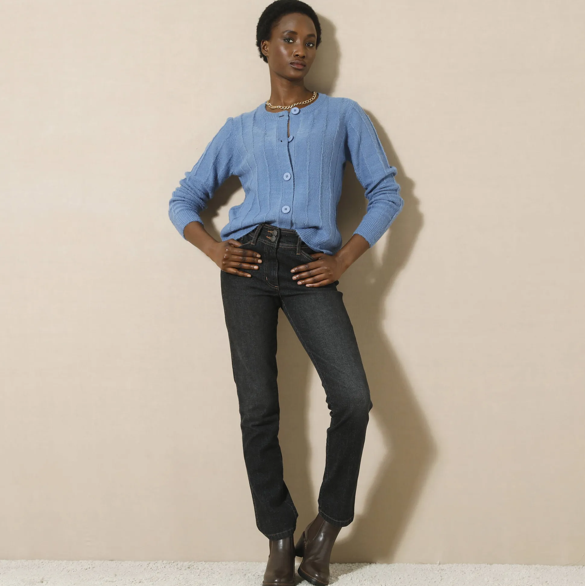 Vest in tricot met streepeffect