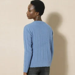 Vest in tricot met streepeffect