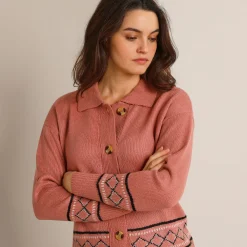 Vest met detail in jacquard