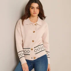 Vest met detail in jacquard
