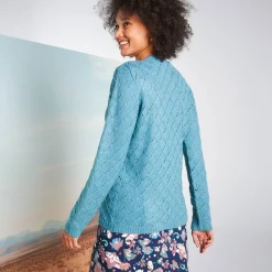 Vest met knoopsluiting, ajourtricot met zachte touch