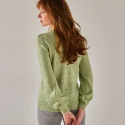 Vest met knoopsluiting en geschulpte afwerking, pointelletricot met mohairtouch