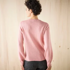 Vest met knopen, ajourtricot