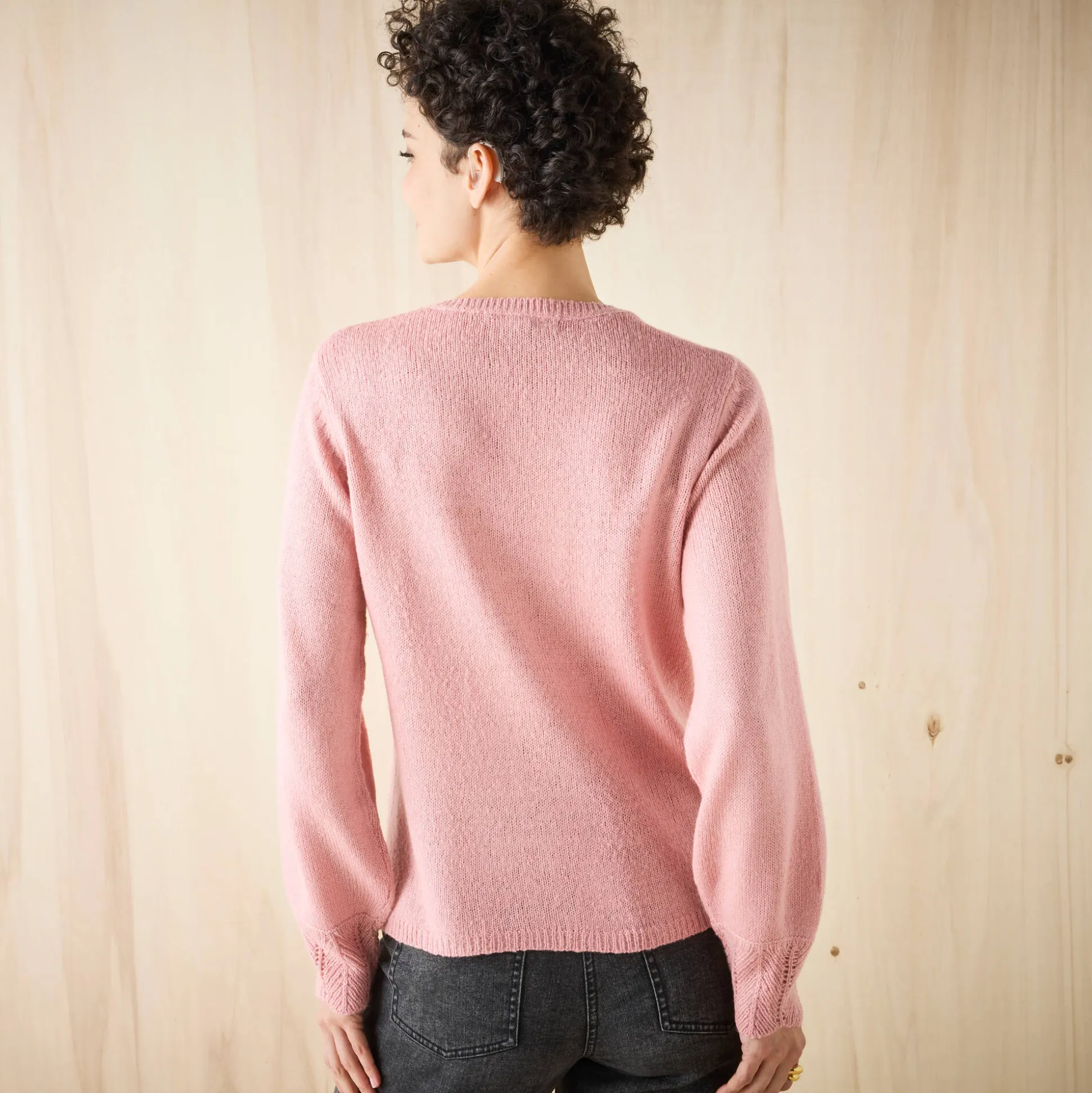 Vest met knopen, ajourtricot