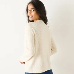 Vest met knopen en lange mouwen, fantasietricot