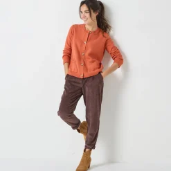 Vest met knopen en lange mouwen, fantasietricot