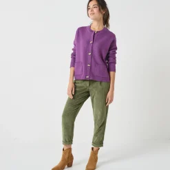 Vest met knopen en lange mouwen, fantasietricot