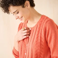 Vest met knopen en ronde hals, fantasietricot
